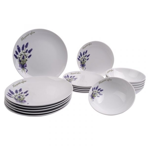 Lubiana porcelánová souprava Levandule Purple 18 dílná