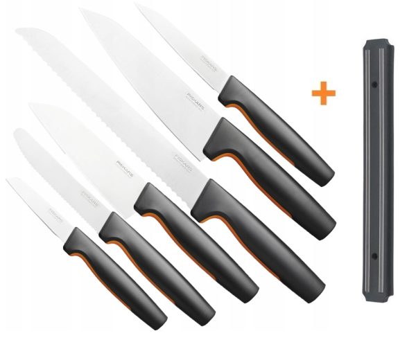 Fiskars Functional Form 1057559 a 1057556 sada šesti nožů + magnetický držák nožů SSW Chilli